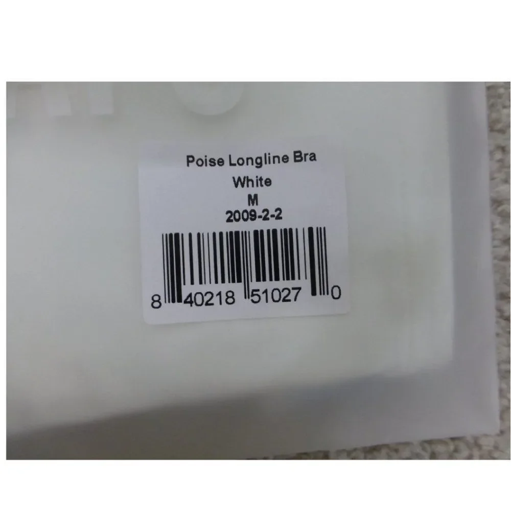 NWT Fourlaps Poise Longline Bra White
